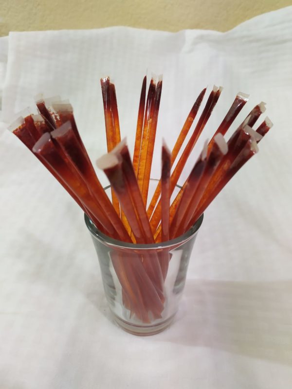 Popote de miel con chamoy  100 pz.